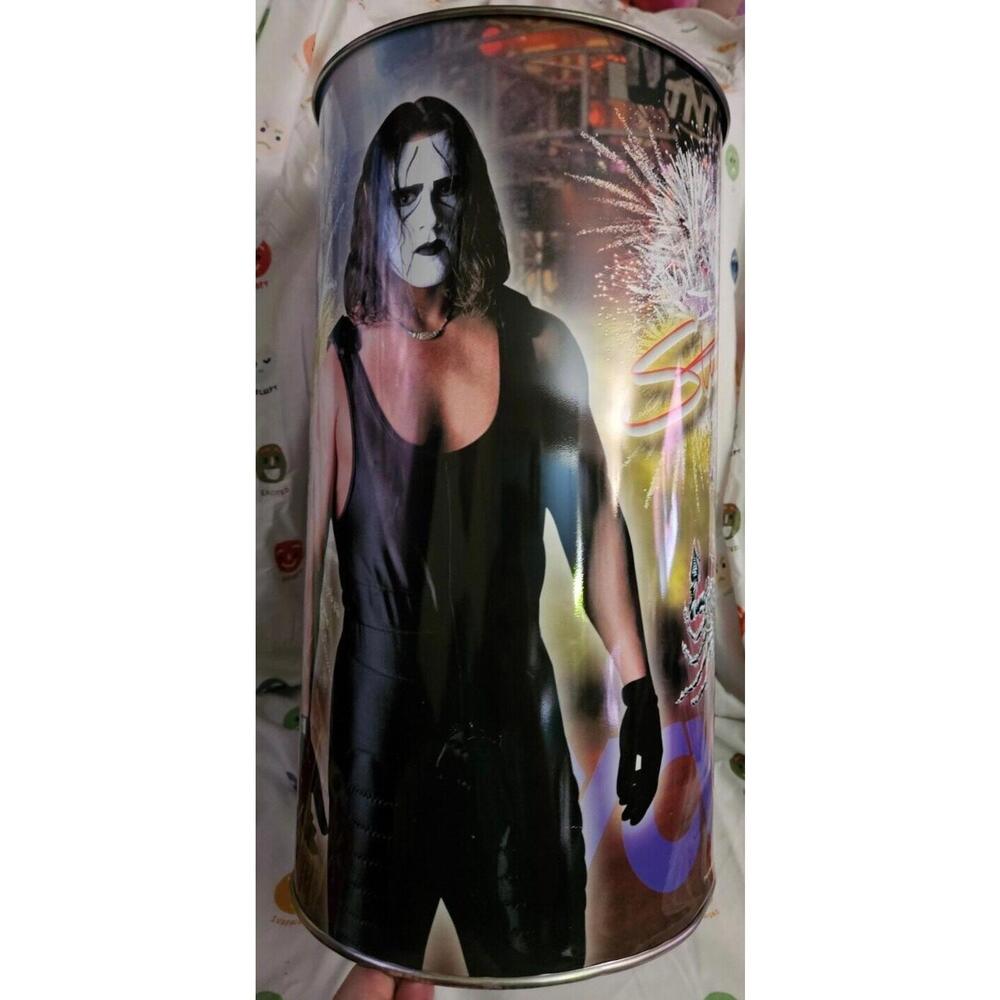 Vintage 1999 WCW Sting Metal Trash Can P & K Products